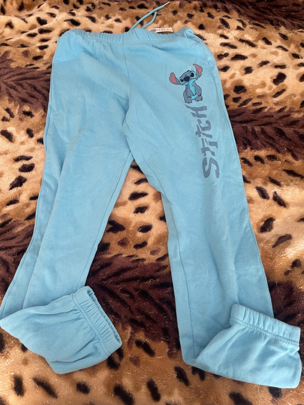 Disney Blue Stitch Jogger Pants with Graphic